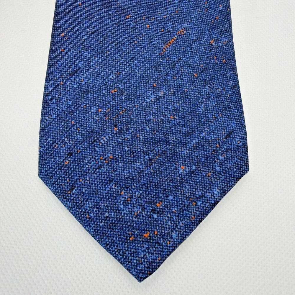 ATELIER F&B Blue Silk Necktie Abstract Pattern Made In France 3x60